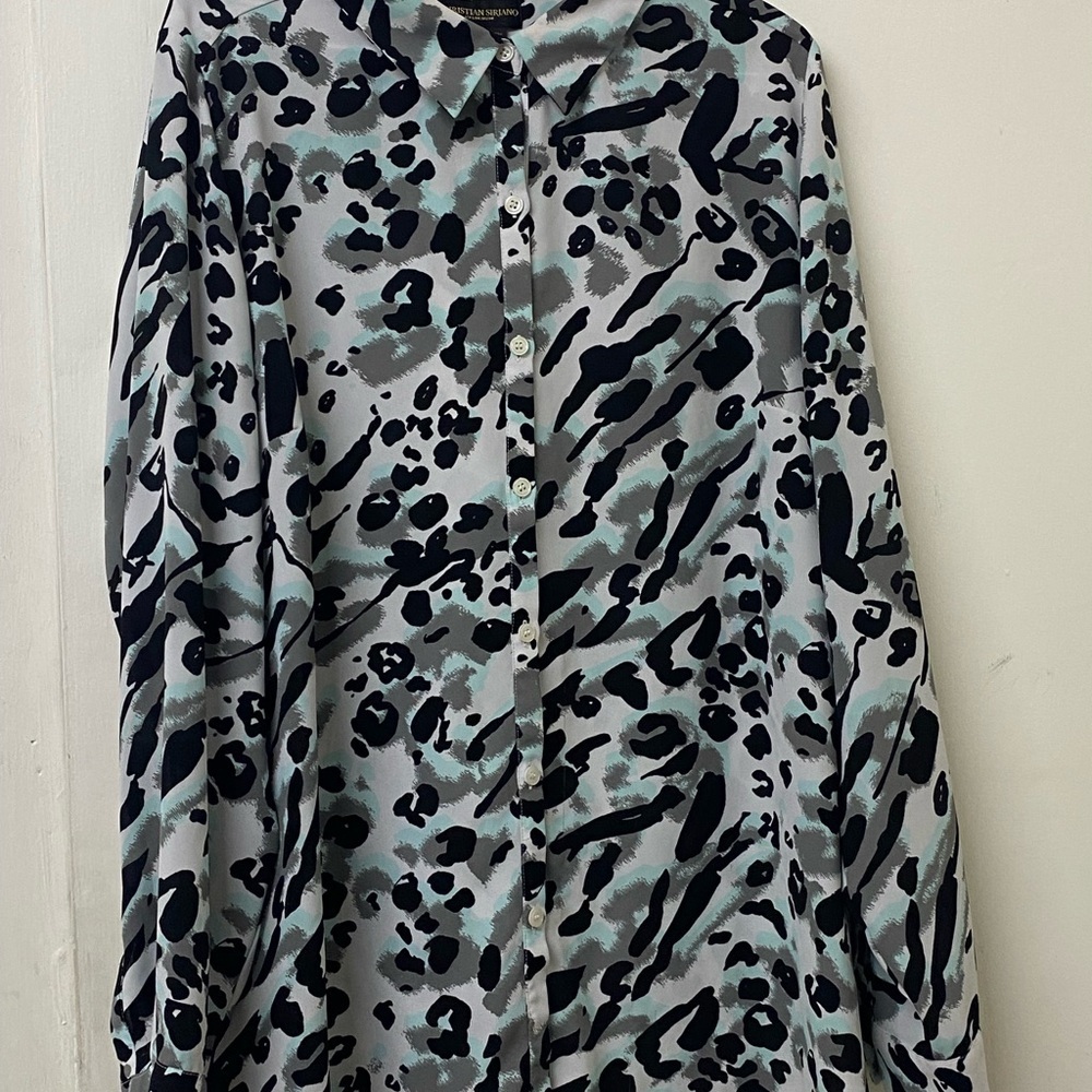 Christian Siriano Animal Print Blouse